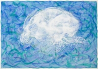 Partly Cloudy II - 4.5" x 6.5" - Acrylic on mylar - $250