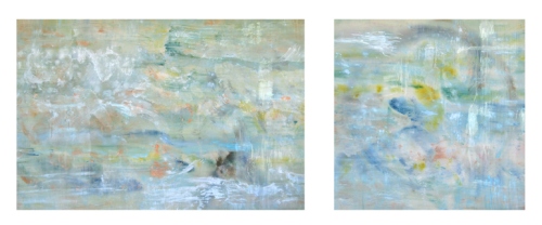 And Elsewhere – 40x60 and 40x40 – Acrylic with glass microspheres on canvas – $11,400