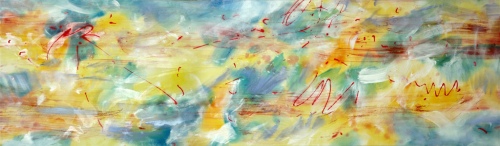 Coast to Coast – 30" x 102" – Acrylic with glass microspheres on canvas – SOLD