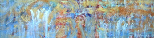 <strong>Tidal Bliss</strong> – 30" x 102" – Acrylic with glass microspheres on canvas – SOLD