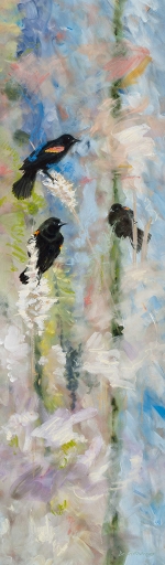 Thirteen Ways of Looking at a Red-winged Blackbird 10 – 102" x 30" – Acrylic on canvas – $9,200