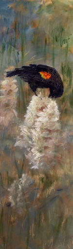 Thirteen Ways of Looking at a Red-winged Blackbird 8 – 102" x 30" – Acrylic on canvas – $9,200