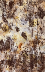 Charmed 58x36 Acrylic with cacao on canvas