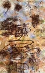 Allured 58x36 Acrylic with cacao on canvas
