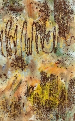 Comforted 58x36 Acrylic with cacao on canvas