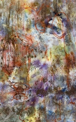 Enamored 58" x 36" Acrylic with cacao on canvas SOLD