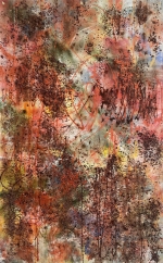 Captivated 58x36 Acrylic with cacao on canvas with grommets