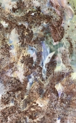 Eroded 58" x 36" Acrylic with cacao on canvas SOLD