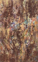 Obsessed 58" x 36" Acrylic with cacao on canvas $5,000