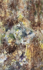 Tempted 58" x 36" Acrylic with cacao on canvas SOLD