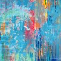 Staccato 5 – 12" x 12" – Acrylic with glass microspheres on canvas – SOLD